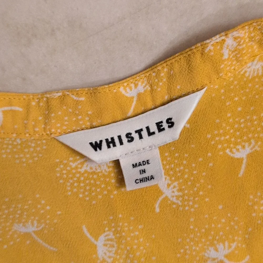 Whisltes Isla Dandelion Midi Dress Yellow Button Front Size 10